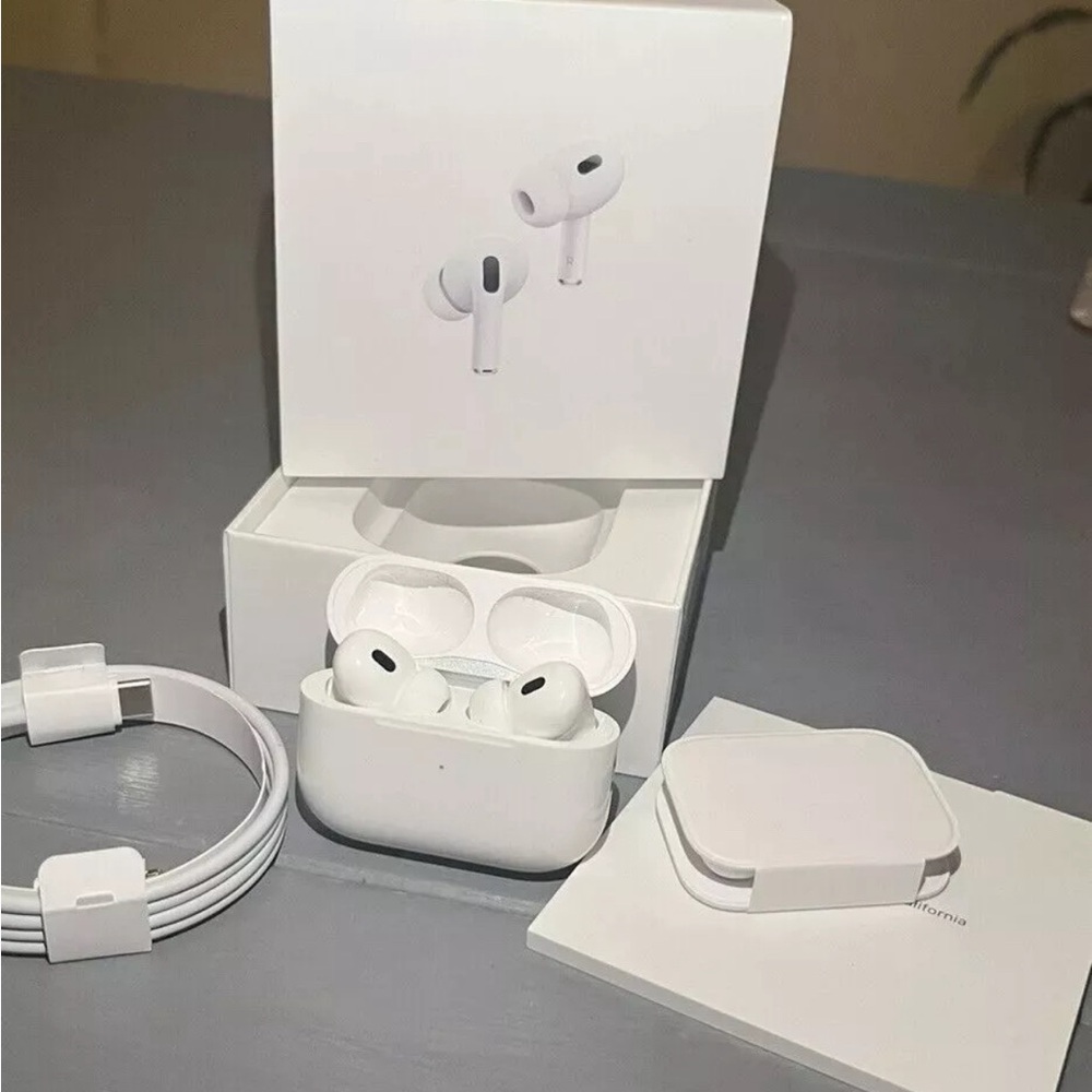 AirPods Pro (gen 2) with charging case and box